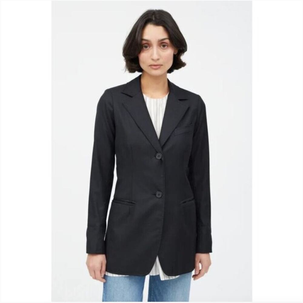 Smythe Black Longline Notch-Lapel Blazer